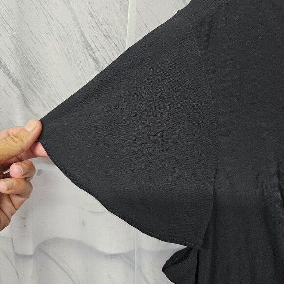 NWT Studio 1940 Black Chiffon Flowy Evening Retro Dress Size 22W - Picture 3 of 11